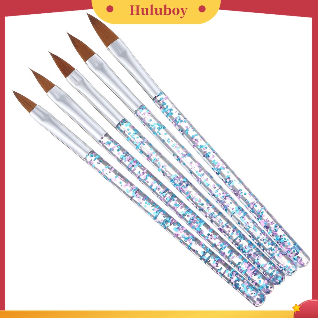 Huluboy Huluboy♡ 5pcs / Set Kuas Lukis Kuku Bahan Akrilik Untuk Nail Art