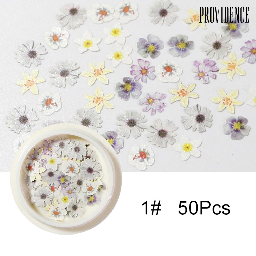 Providence Simulation Rose Marguerite Sakura Decals Wood Pulp Slices Nail Art Decorations