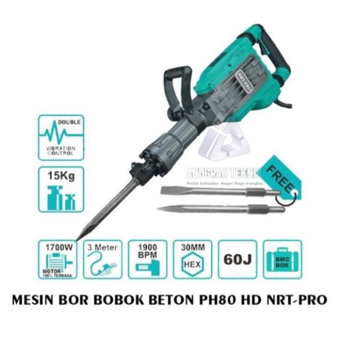 Jack Hammer NRT PRO PH 80 HD Mesin Bor Bobok Beton NRT PH80HD