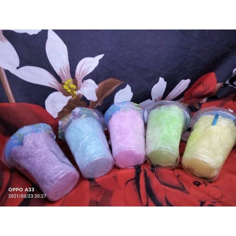 

arumanis cup cotton candy gulali berwarna untuk souvenir pernikahan ulangtahun