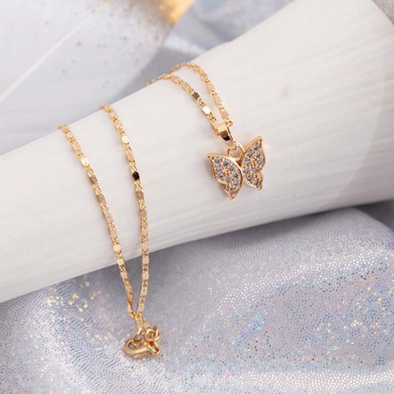 Kalung Wanita Bandul Kupu-Kupu Xuping Permata (Kalung Import Anti Karat Xuping Untuk Dewasa