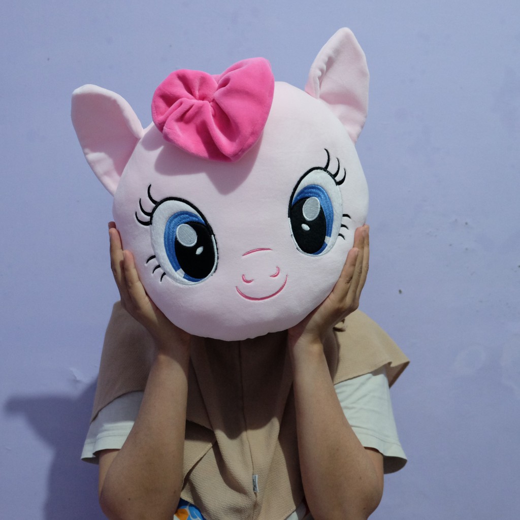 Boneka kepala kuda poni bahan lembut