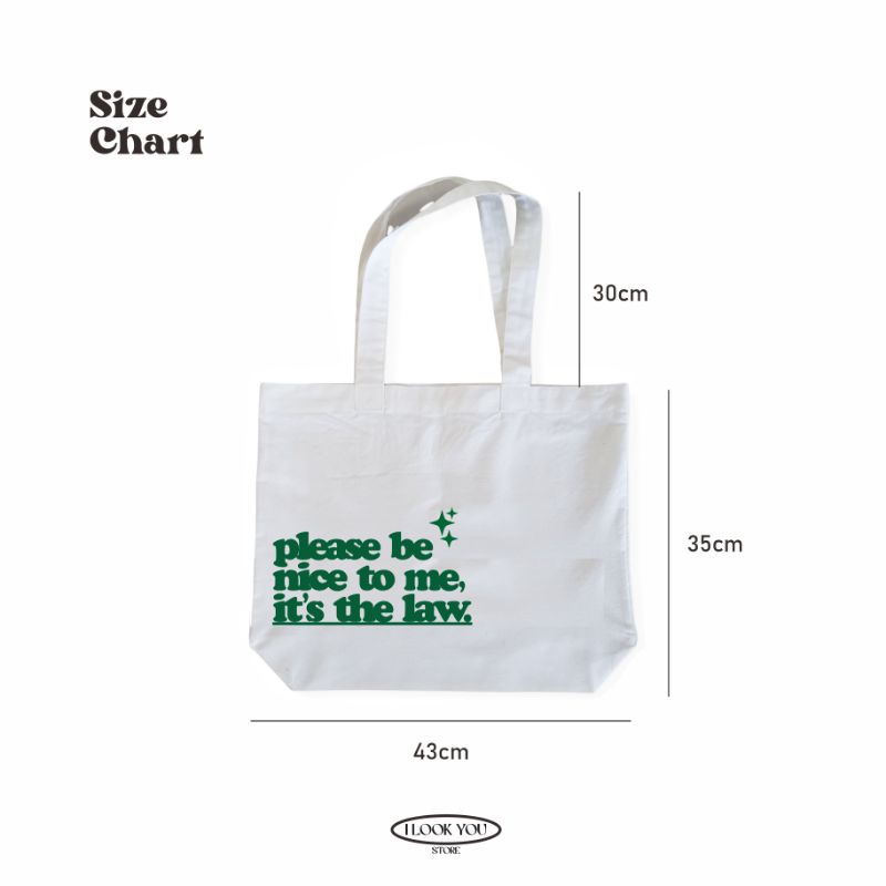 TOTEBAG PleaseBeNice CASUAL Tote Bag Aesthetic Kekinian Tote bag Landscape Muat Laptop