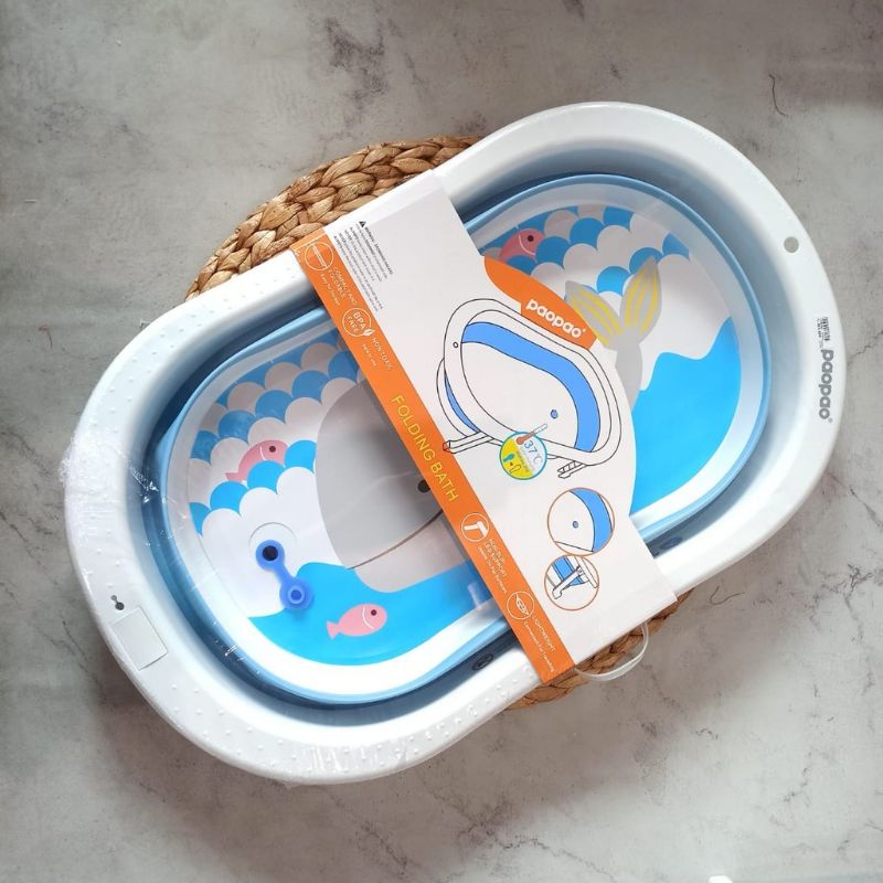 Paopao Folding Baby Bath Heat Sensor Tub Bak Mandi Bayi