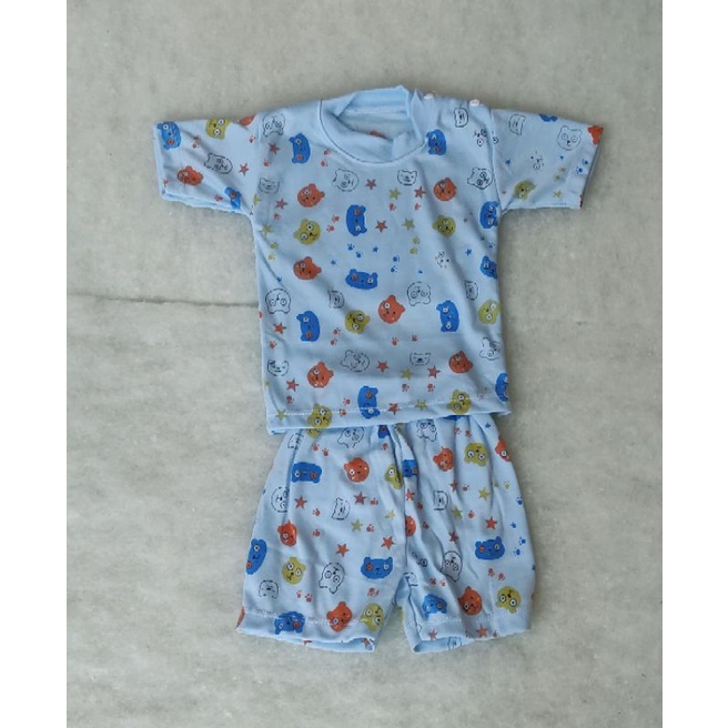 stelan pendek bayi 0-12 bulan motif kepala