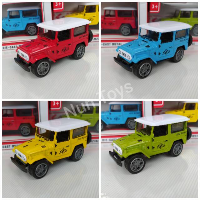 Diecast Jeep Hardtop Offroad Ban Karet 1 set