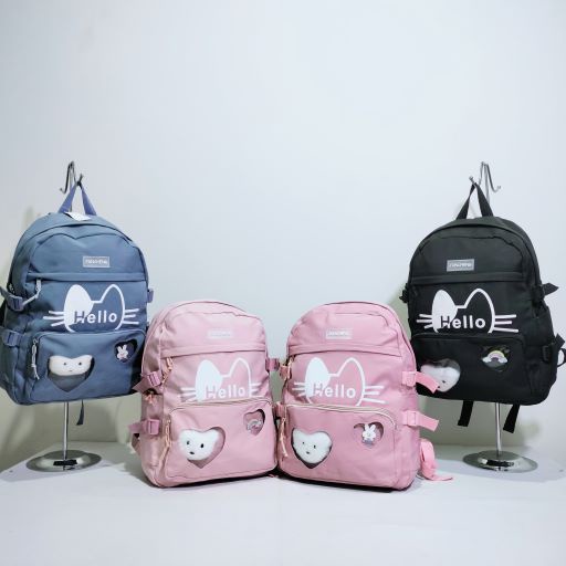 Bonus PIN! Ransel Import Tas Anak Sekolah SD SMP SMA Backpack Remaja Kuliah Model Korea 305-1