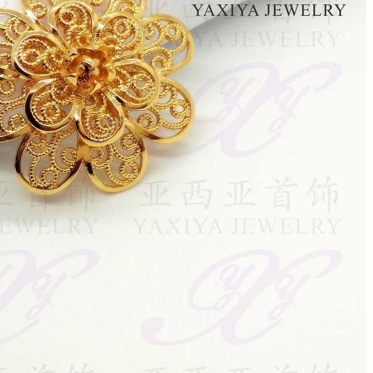 ➼ Yaxiya Liontin Bunga Dubai Perhiasan Imitasi Lapis Emas 18K 174 ➽
