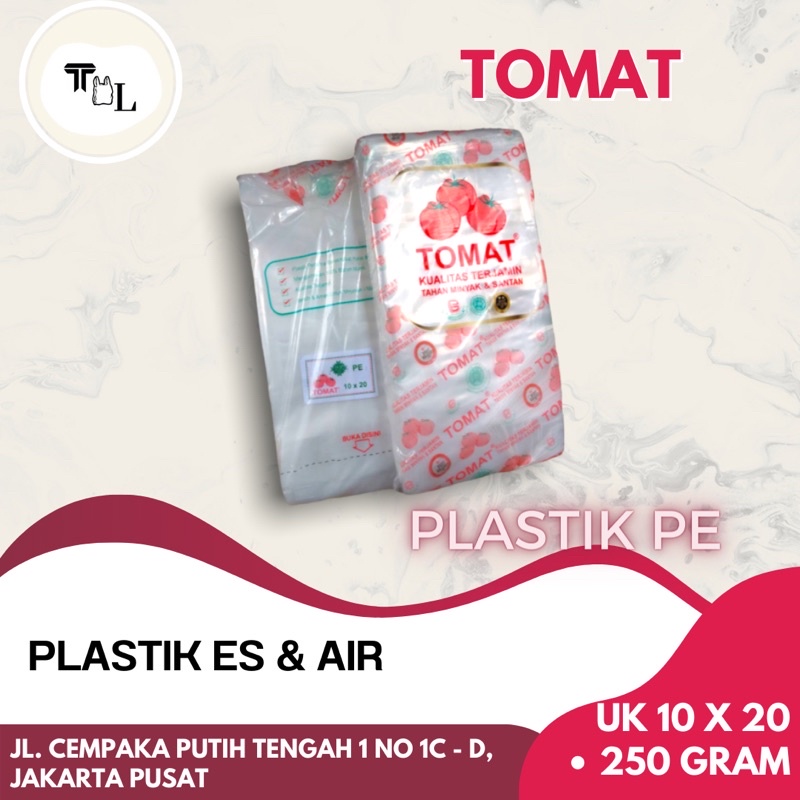 Plastik PE Tomat / Plastik Es Tomat / Plastik Air dan Es Tomat / Plastik Es Air Tomat - Uk 10x20 - U