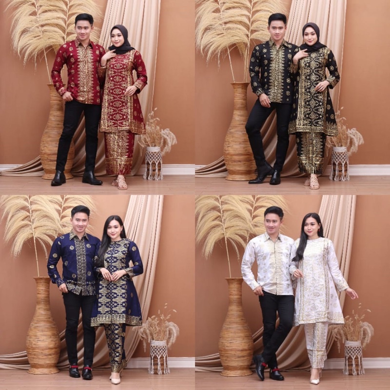 SETELAN  COUPLE BATIK SONGKET PALEMBANG + ROK