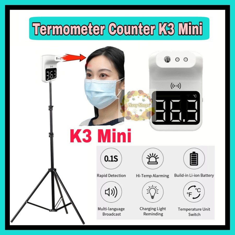 Termometer Dinding Infrared Counter Pengukur Suhu Badan Tempel K3 MINI