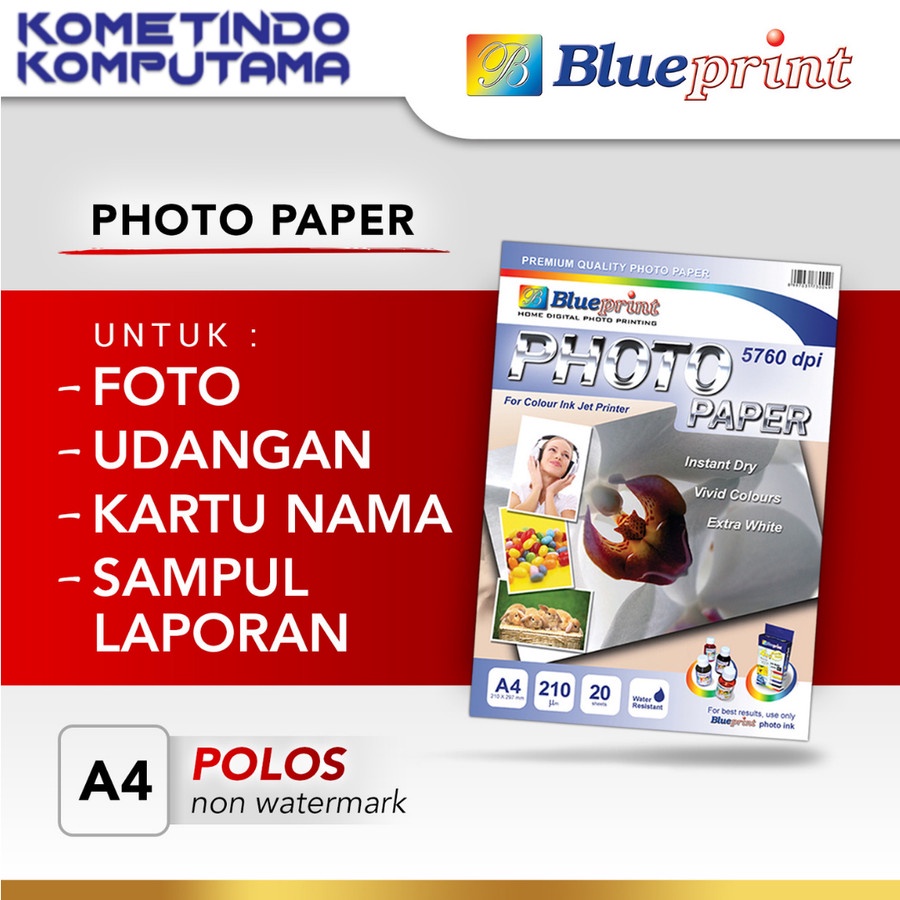 BP-GPA4190P Kertas Foto Paper A4 BLUEPRINT 190 gsm Polos