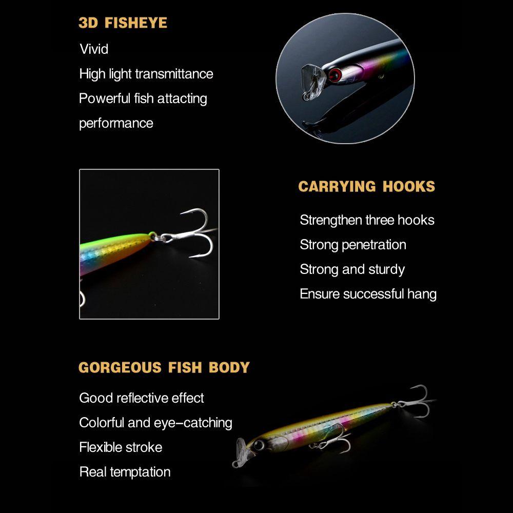 TOP Umpan Pancing Tenggelam Multicolor Crankbaits Tackle Bermanfaat Wobbler Pencil Lures