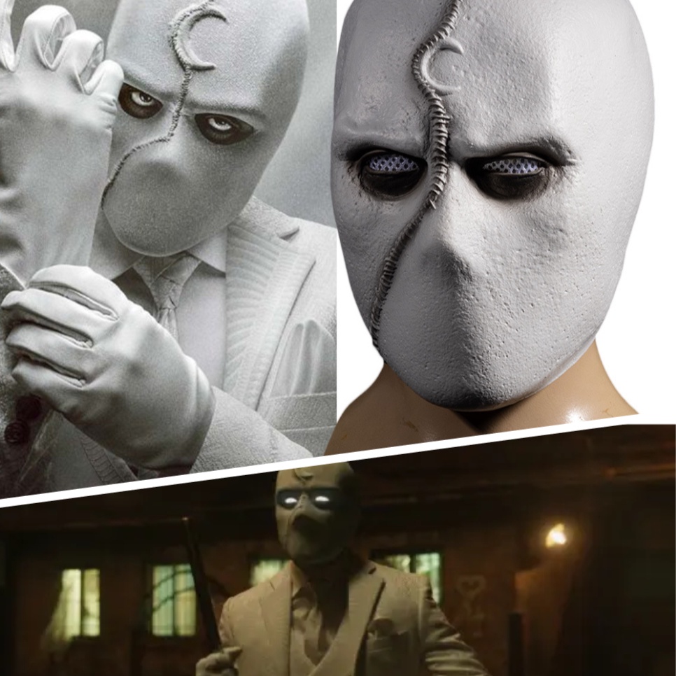 2022 Topeng Karakter Marvel Moon Knight Bahan Latex Untuk Kostum Cosplay Halloween