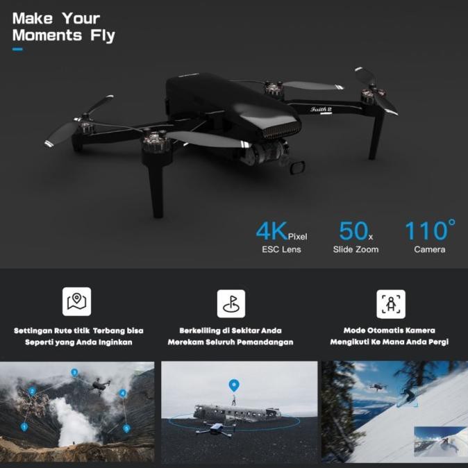 Kamera drone/ Drone C-Fly Faith 2 3KM FPV with 3-Axis Gimbal 4K 30fps Camera | DRONE CAMERA