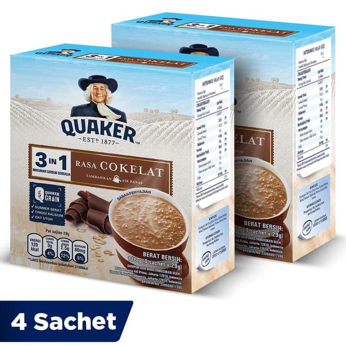 

TERLARIS! Quaker 3in1 Cokelat Box 4 Sachets - Twin Pack