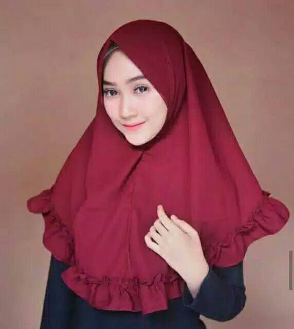 Jilbab Khimar rempel I rempel kriwil murah