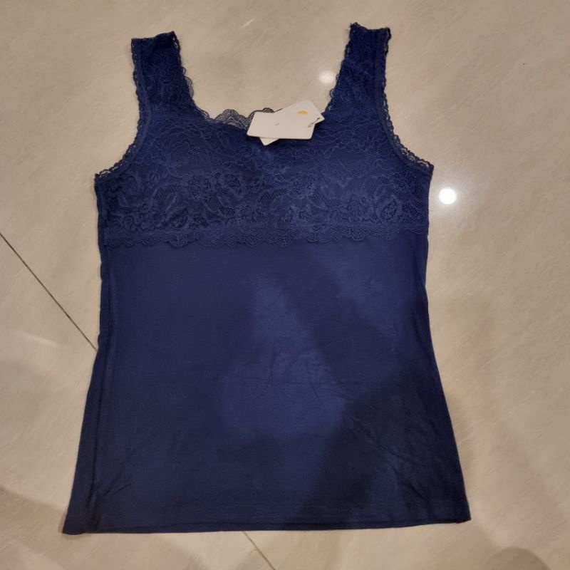 tank top tali renda / tangtop brukat / tenktop wanita / tank top tali lebar / kamisol / singlet wani