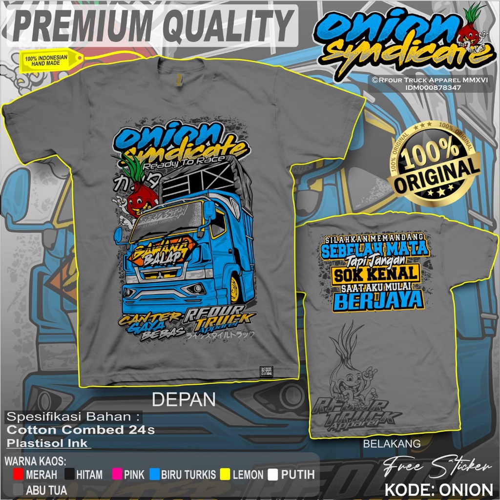 PROMO/OBRAL KILAT/BAJU TRUK OLENG KAOS TRUK MUATAN BAWANG KAOS TRUCK BAWANG BALAP KAOS TRUK PREMIUM DISTRO ORIGINAL RFOUR SABLON PLASTISOL COTTON COMBED 24s KAOS TRUCK MANIA TRUCK BAWANG RACING VIRAL KAOS TRUCK MUAT BAWANG SYINDICATE