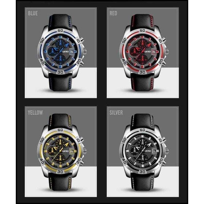 NOTED ORIGINAL JAM TANGAN MERK SKMEI KULIT CASUAL MODEL UNTUK PRIA 