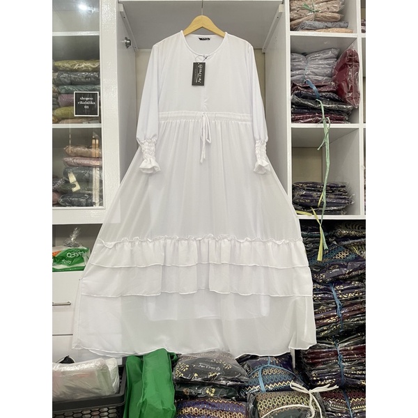 Gamis ceruty polos DEWASA MAYUNG UMPAK BAWAH full furing