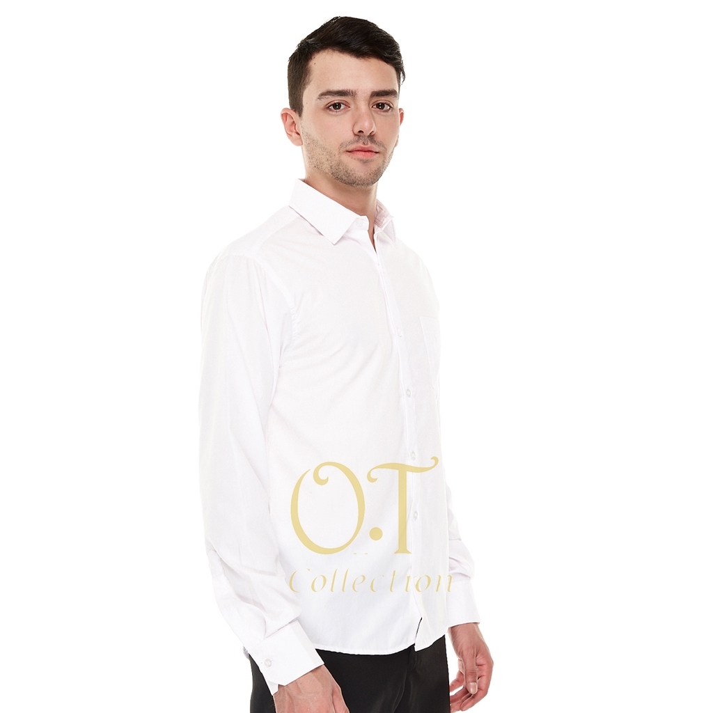 [basic office OT] kemeja pria polos kantoran premium cotton