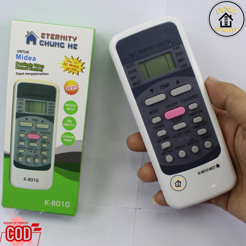 Remot Remote AC Midea Dast Denpoo R51M Multi Universal K- 8010 tanpa setting