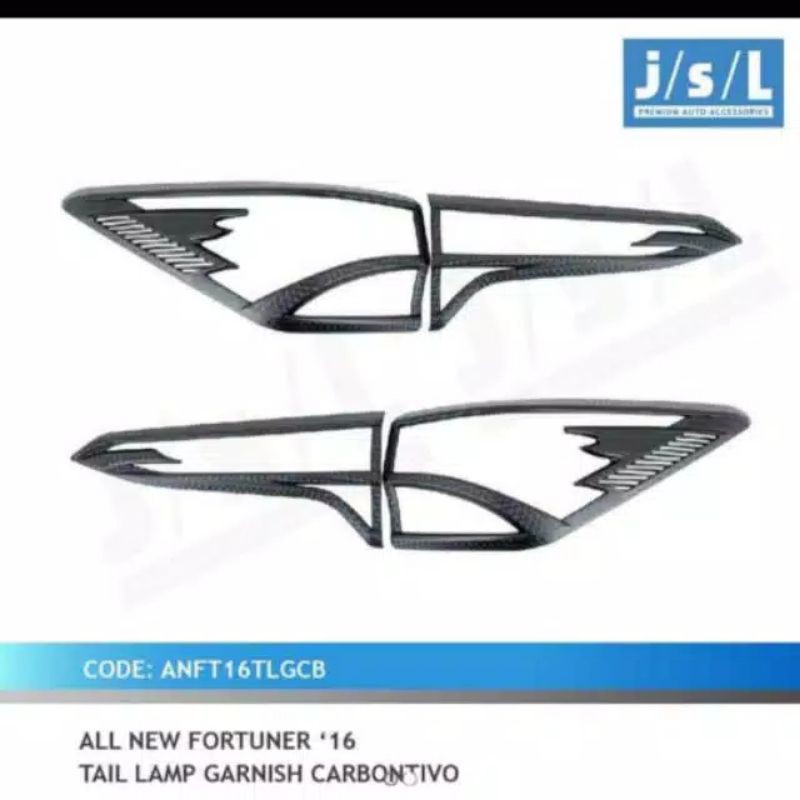 Garnish belakang all new Fortuner hitam, chrome, carbon / tail lamp garnish jsl