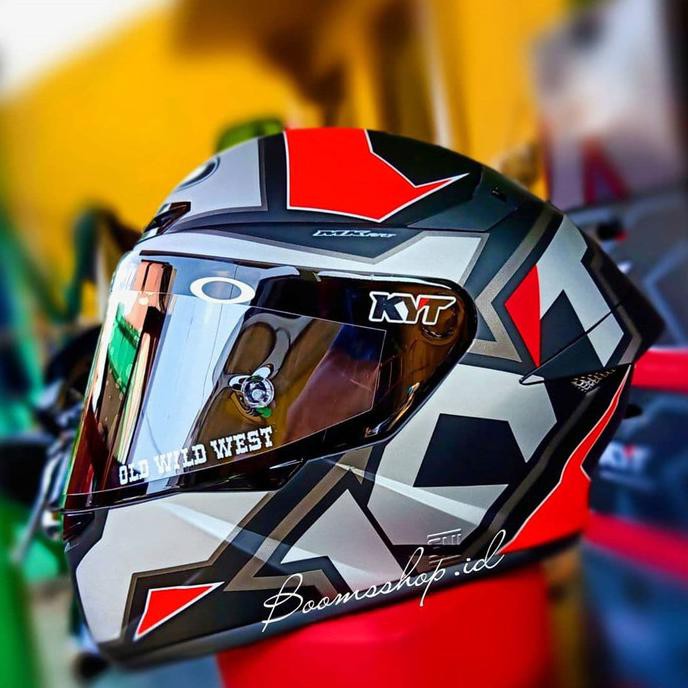 Jual Helm Kyt Tt Course Electron Matt Black Red Fluo Paket Ganteng