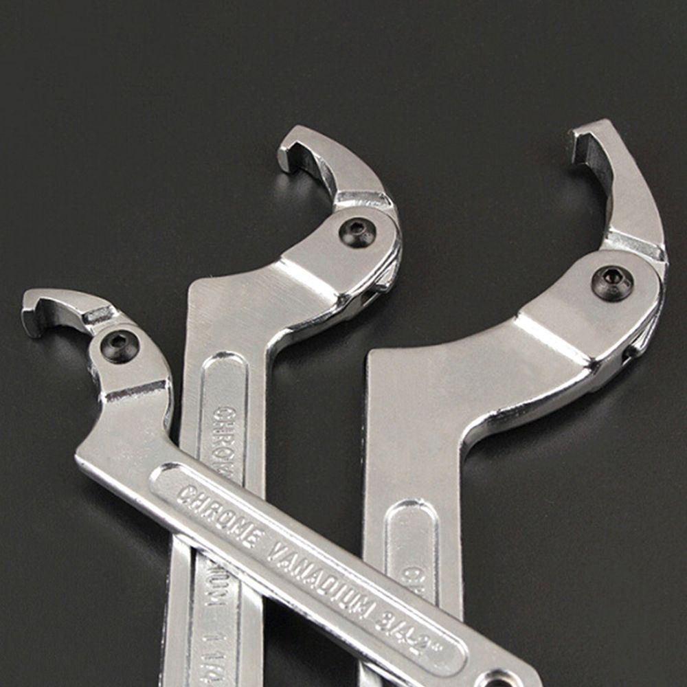 Solighter Adjustable Spanner Setengah Bulan Multifungsi Perbaikan Set Kunci Pipa Pembukaan Besar Hand Tools Hook Wrenchs