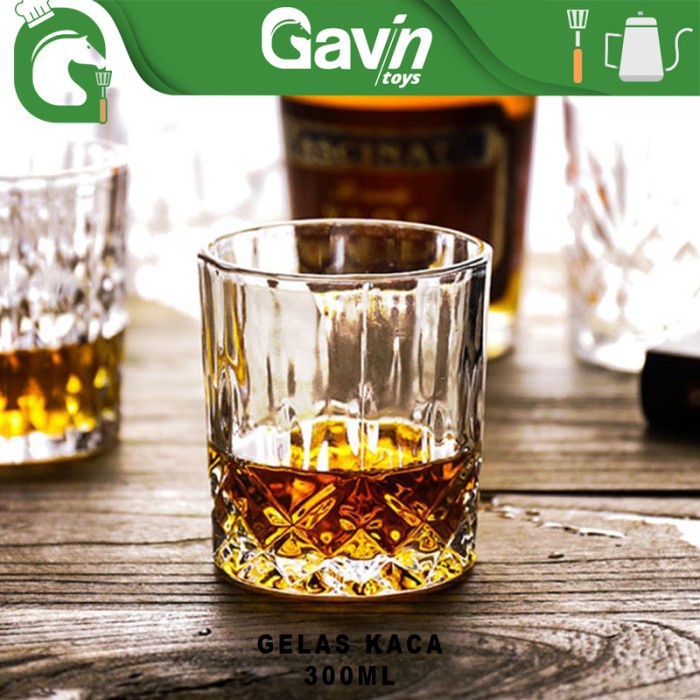 Gelas Kaca Whisky 300ml Whisky Glass Crystal Gelas Minum Kaca 300 ml