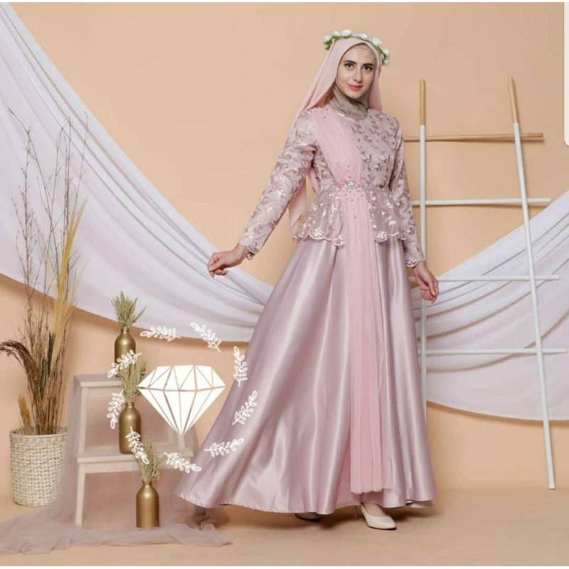Gamis Terbaru Wanita 2023 Tiara Dress / maxi dress / long dress / gamis velvet / gamis pesta / gamis