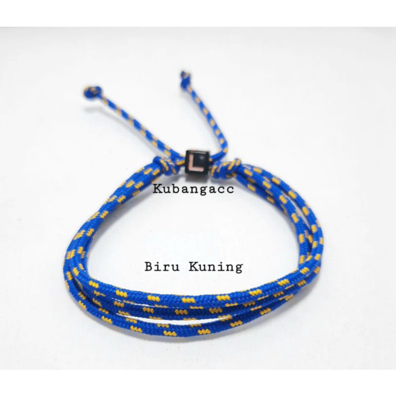 promoooo.gelang prusik 3 rangkap, gelang prusik keren,gelang cowok/cewek, gelang tali. gepang murah,-Biru kuning