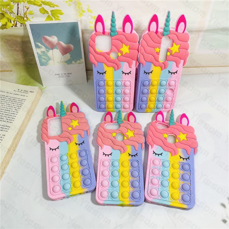 OPPO A5 2020.A9 2020 A1k A15 A15s A54 4G A16 4G Kesing Hp Kuda Poni Karakter Unicorn pop it Rainbow 