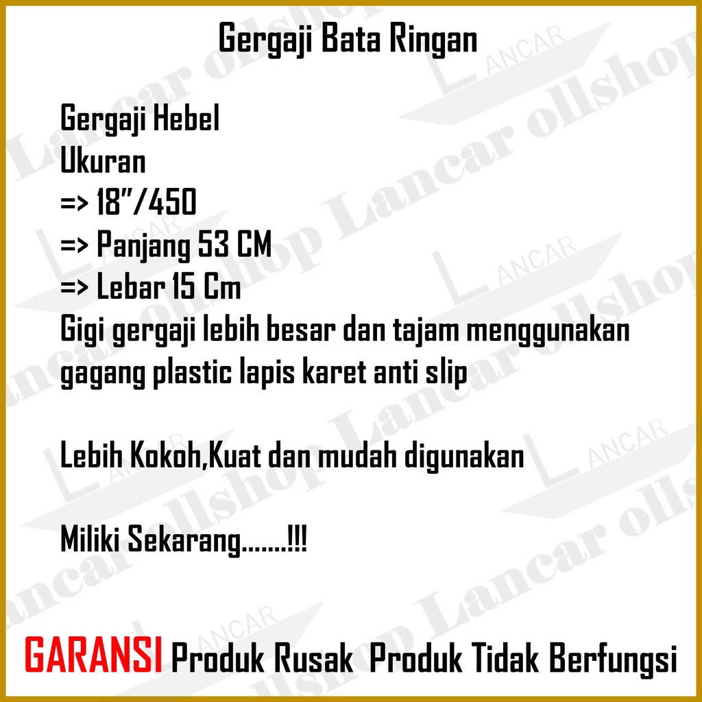 Gergaji Hebel / Gergaji Bata Ringan / Gergaji Hebel Gagang Karet