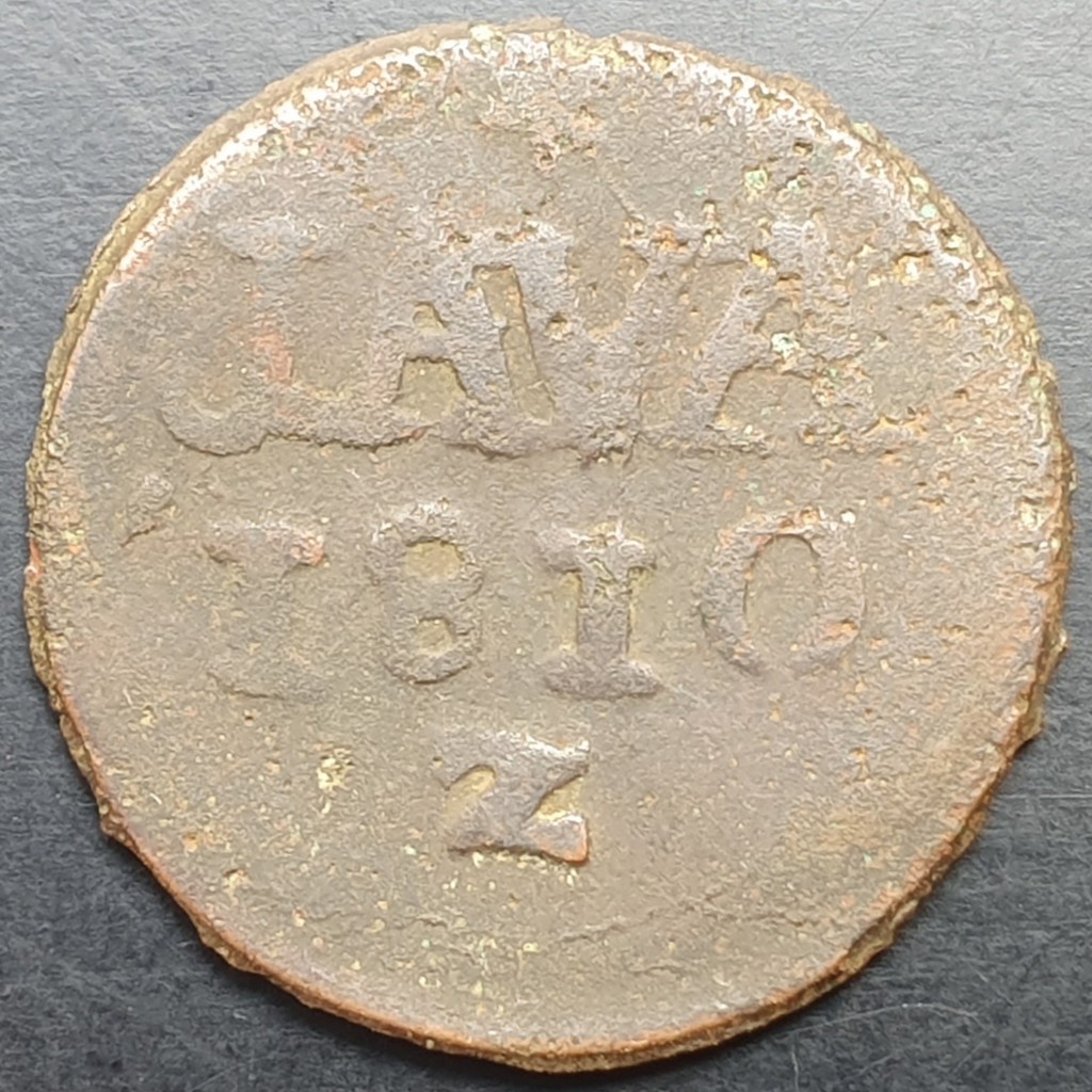 Koin Jaman Belanda 1 Duit Java LN 1810 Sudah Terpakai