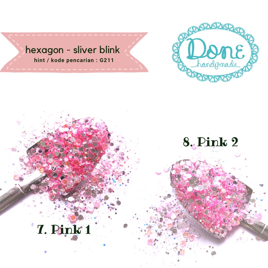 done handymade glitter silver blink gliter hexagon nail art slime g211