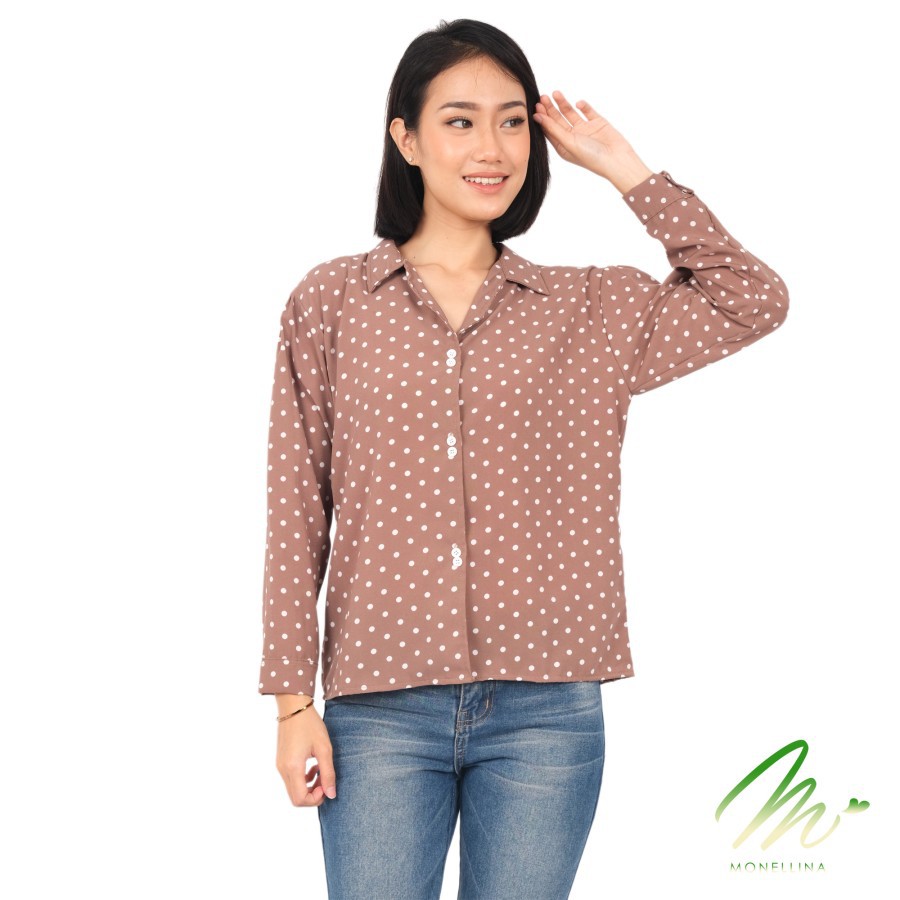 Kemeja wanita Bisa COD hem wanita Korean Style baju cewek kekinian Hitam Polos jumbo A1L1 terbaru im