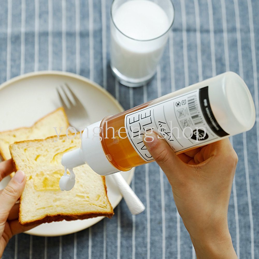 Botol Remas Plastik 350ML Untuk Kecap Saos Salad Mustard Dapur Botol Penyimpanan Dengan Tutup Minyak Cuka Bumbu Dispenser