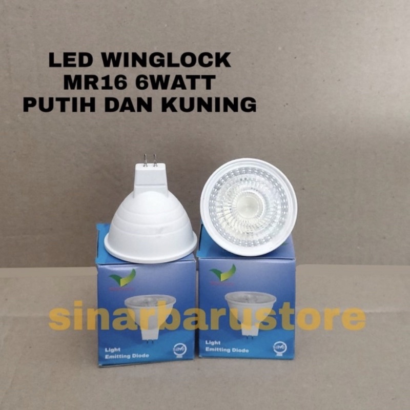 Lampu Sorot Etalase/Lemari Hias/Buffet LED MR16 Wing Lock 6W Kuning