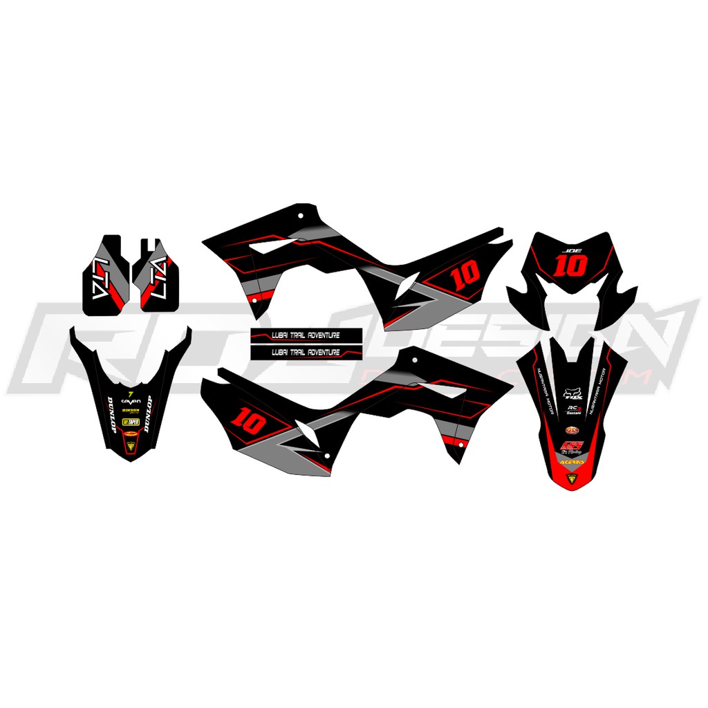 DECAL CRF 150 L-002 (HITAM ABU MERAH)