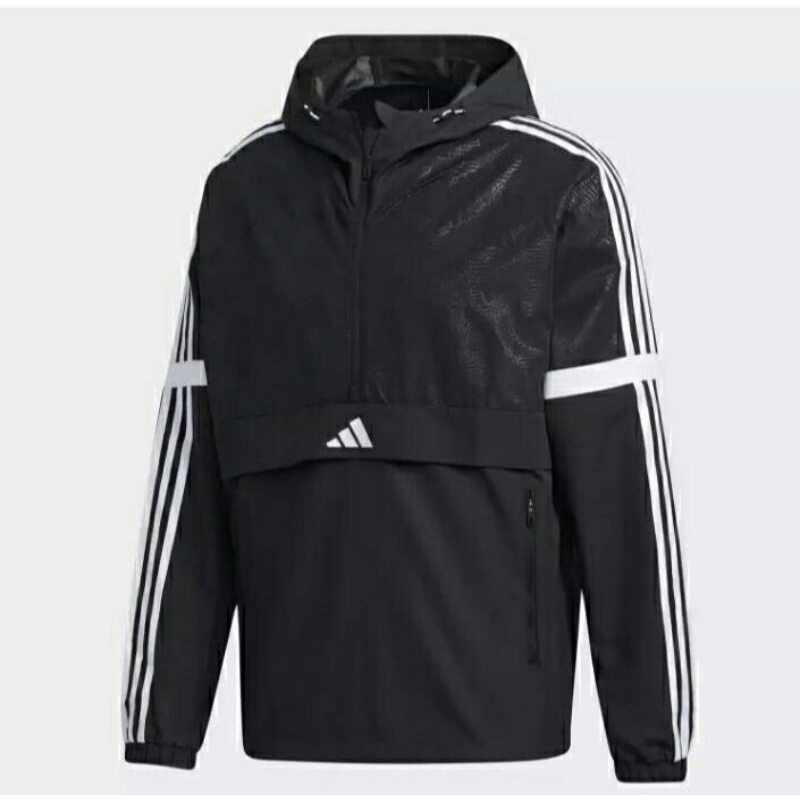 JAKET PARASUT CAGOULE ADIDAS BLACK RUNING