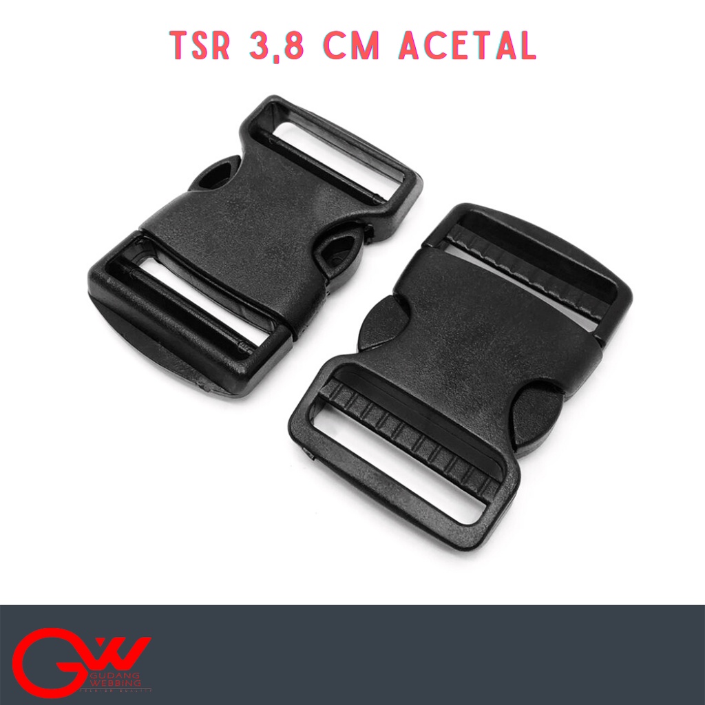 BUCKLE 3,8cm / SLOT 3,8CM / CETREKAN TAS / TSR 3,8CM HITAM