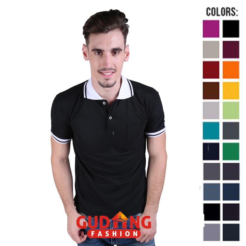 Kaos Pria Lengan Pendek Polos Kerah Polo - Banyak Pilihan Warna PLS (COMB)