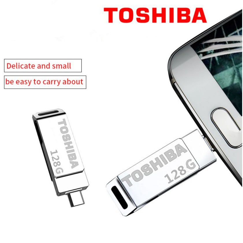 Toshiba 2 In 1 Metal USB 2.0 Micro USB OTG 128GB/256GB Dual USB Flash Memory Drive