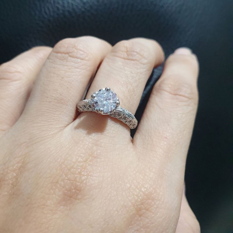 Restok Cincin Titanium asli Silver mata kilau Premium Quality Anti karat anti alergi model usjust Ring Stainless steel ori Premium Quality Ct026