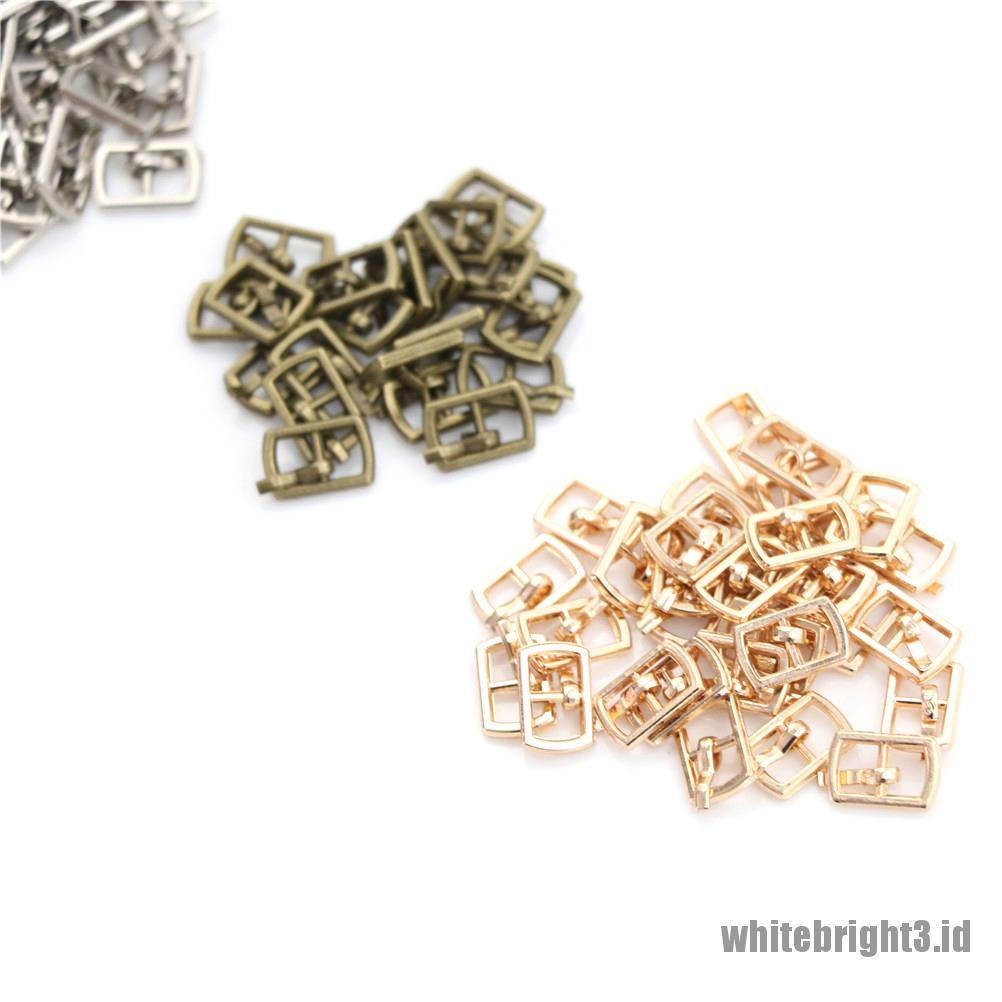 (white3) 10pcs Kancing Tri-glide mini ultra Kecil 4.5mm Untuk Ikat Pinggang Boneka