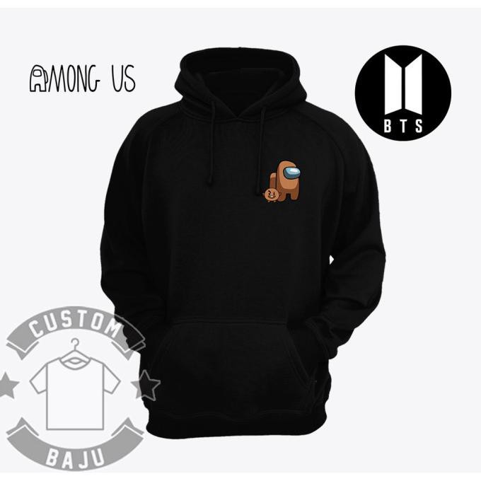 Produk Terbaru Sweater Hoodie Game Among Us X Bt21 Bts Crewmate Shooky - M