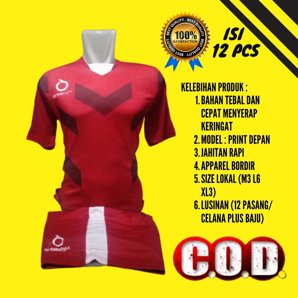 Lusinan - Jersey Futsal/Setelan  Baju Bola Dewasa /Jersey Sepak Bola  Printing/Kaos Bola