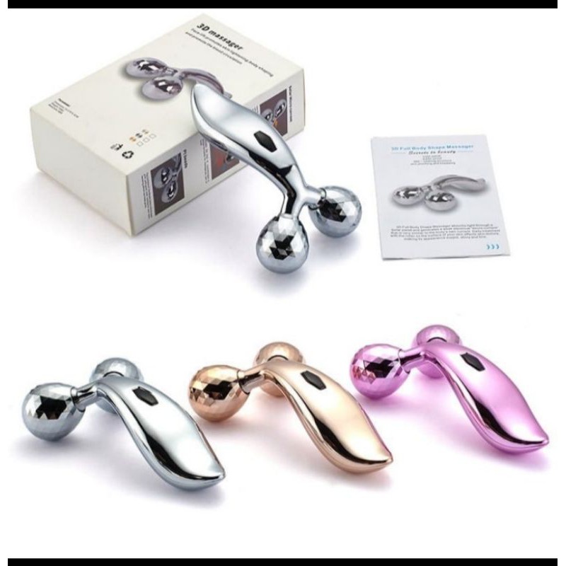 3D Massager / Alat pijat manual / Alat pijat wajah - Silver